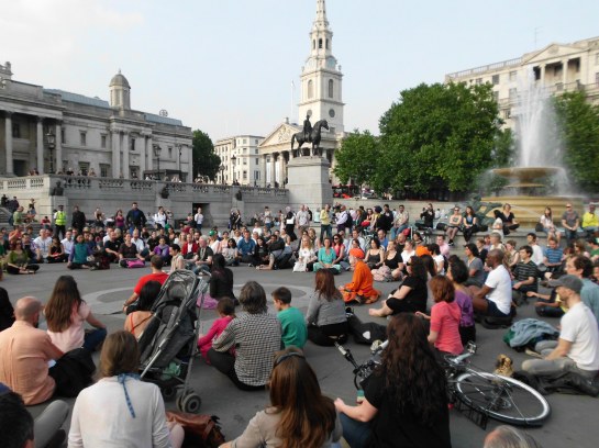 Meditation Flashmob - Trafalgar Square, London
